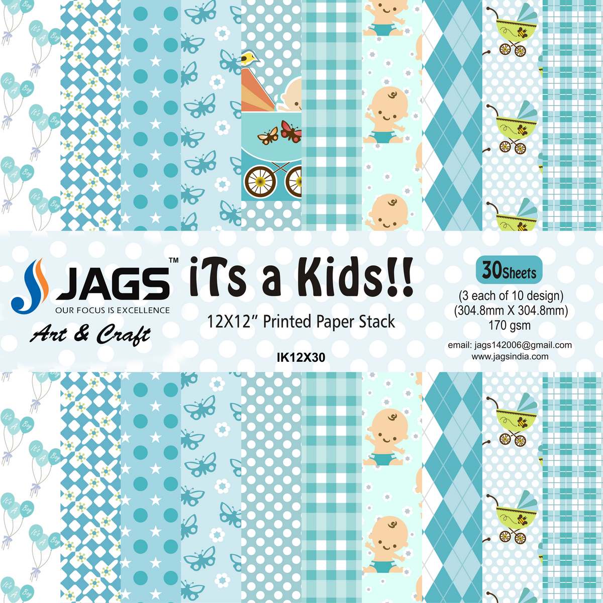 Gift To Love | Paper Its A Kids | Size : 12X12 | Pcs : 30 Sheets | Code : IK12X30
