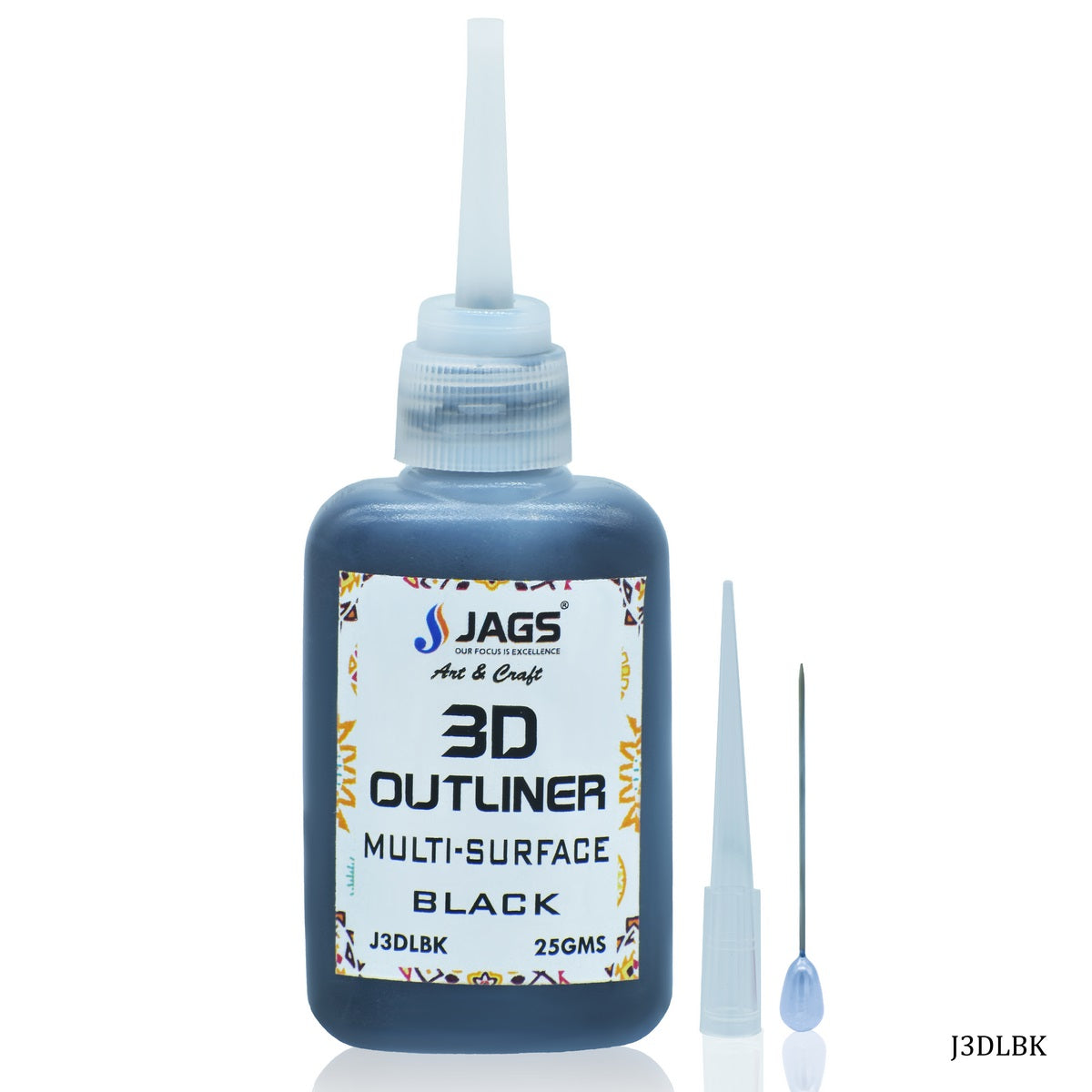 Gift To Love | 3D Outliners Multi Surface | Color : Black | Pcs : 25 Gm | Code : J3DLBK