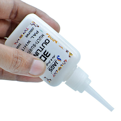 Gift To Love | 3D Outliners Multi Surface | Color : White | Pcs : 25 Gm | Code : J3DLPWE