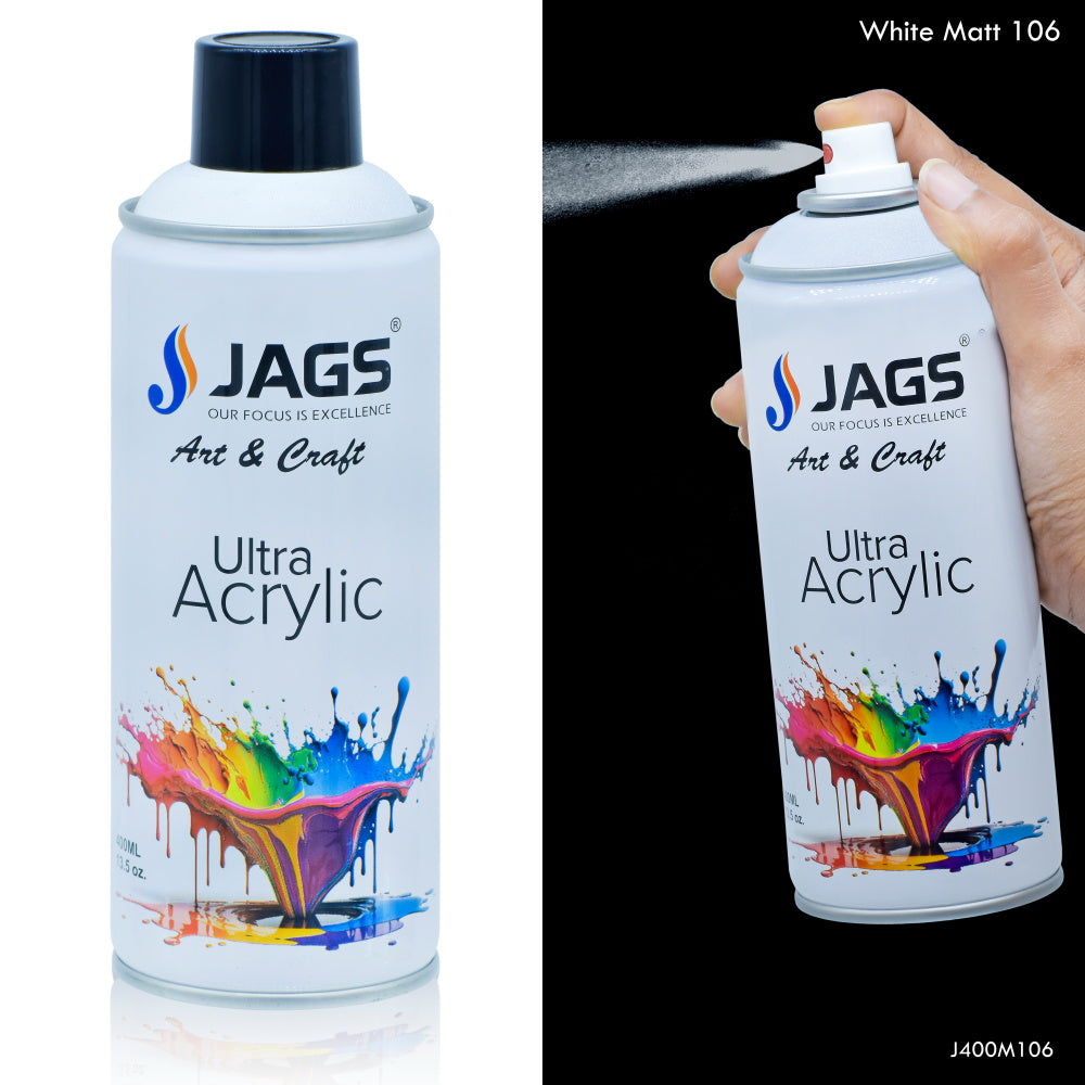 Gift To Love | Spray Ultra Acrylic | Color : White Matt | Size : 400 Ml | Code : J400M106