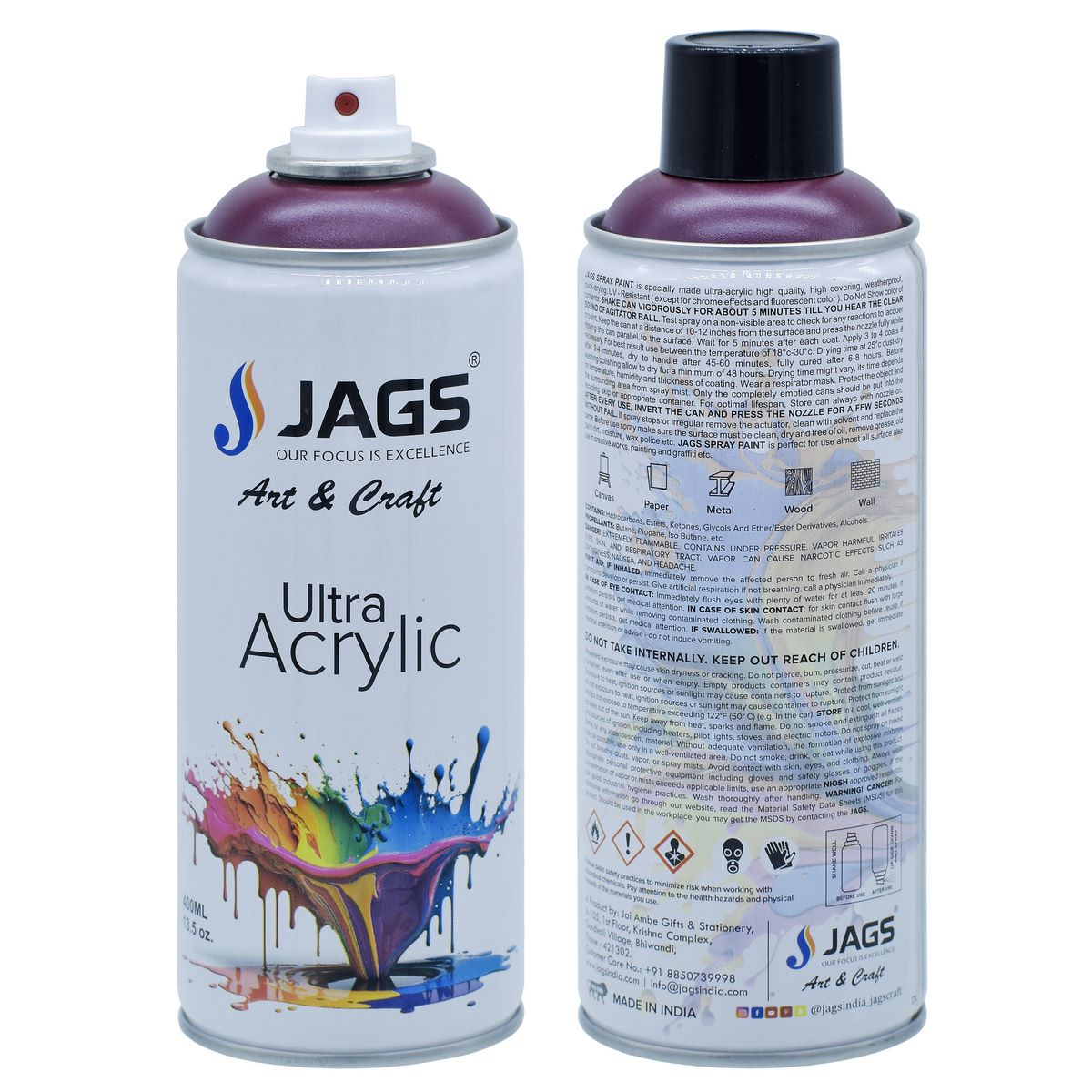 Gift To Love | Spray Ultra Acrylic | Color : Wine Red | Size : 400 Ml | Code : J400M3005