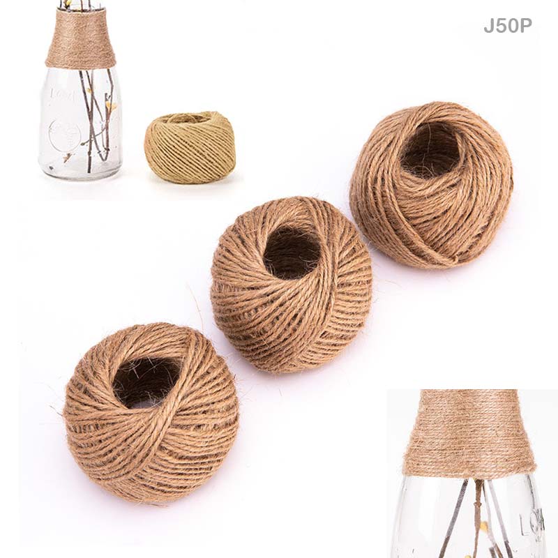 Gift To Love | Jute Thread Plain | Size : 50 Mtr | Pcs : 9 Pcs | Code : J50P