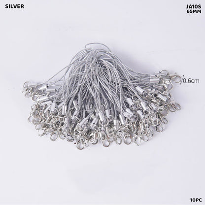 Gift To Love | Claps Thread | Color : Silver | Size : 65 Mm | Pcs : 10 Pc | Code : JA10S