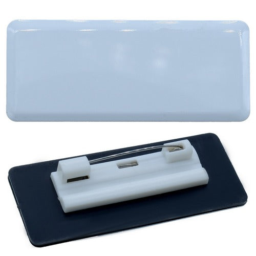 Gift To Love | Jags Aluminium Batch Whith Safety Pin 60X25MM R White | Code : JABW05
