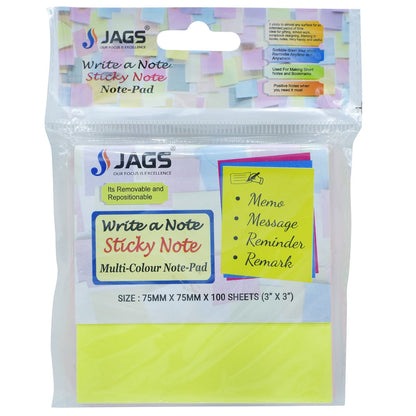 Gift To Love | Sticky Note Pad Neon Multi Colour | Pcs : 100 Sheets | Code : JAGS-303M