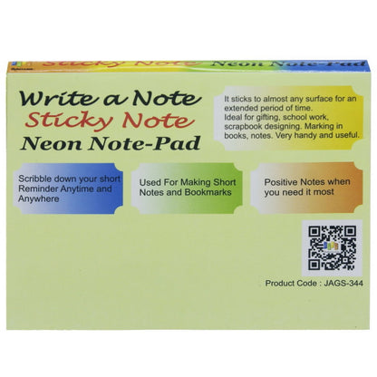 Gift To Love | Sticky Note Pad Neon Colours | Size : 25 X 76 Mm | Pcs : 200 Sheets | Code : JAGS-344