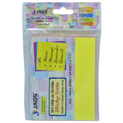 Gift To Love | Sticky Note Pad Neon Multi Colour | Pcs : 100 Sheets | Code : JAGS-403M