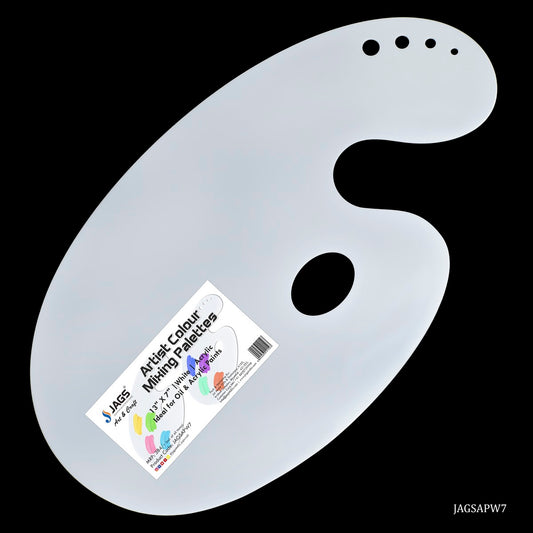 Gift To Love | Acrylic Palette Oval | Color : White | Size : 13 X 7 Small | Code : JAGSAPW7