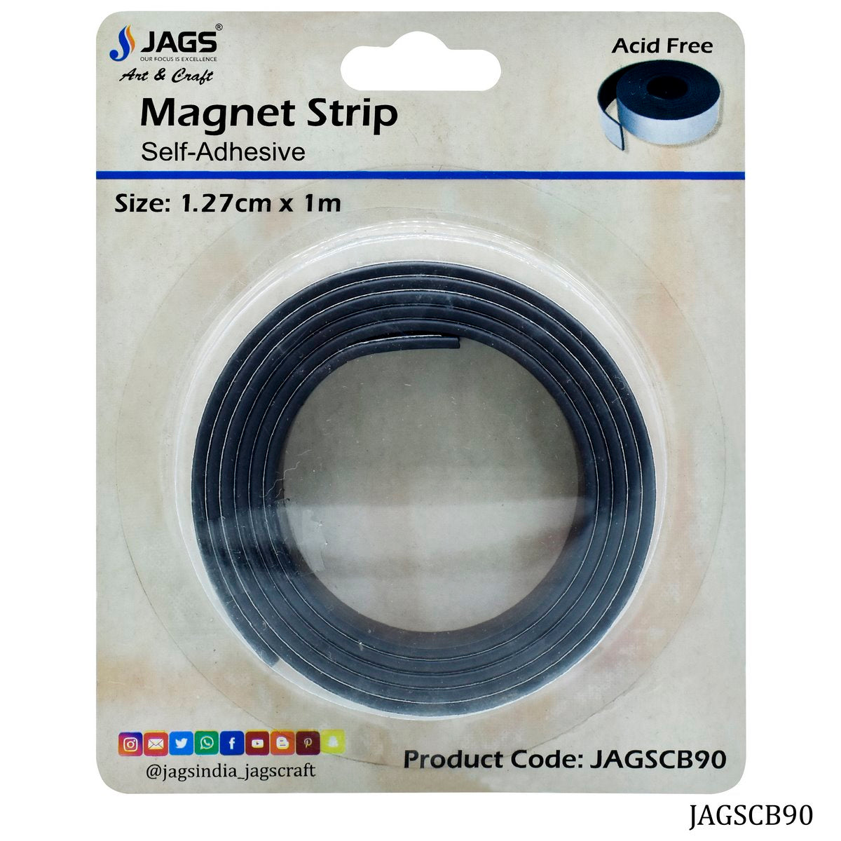 Gift To Love | Magnetic Stripe | Size : 1.27 Cm X 1 M | Code : JAGSCB90