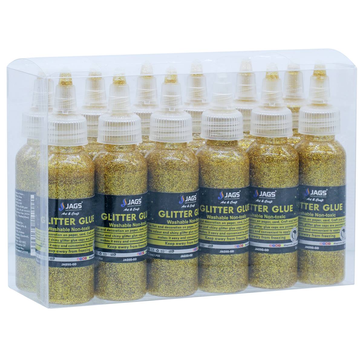 Gift To Love | Glitter Glue | Color : Gold | Size : 50 Ml | Code : JAGSG-GD
