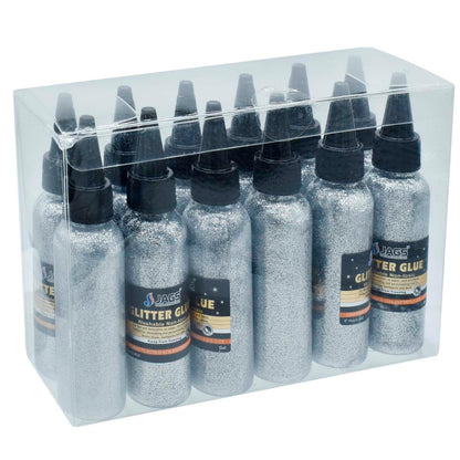 Gift To Love | Glitter Glue | Color : Silver | Size : 50 Ml | Code : JAGSG-SR