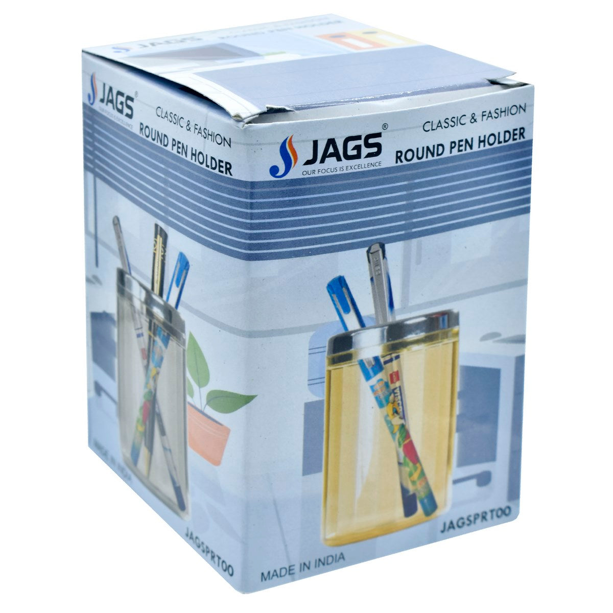 Gift To Love | Plastic Pen Stand Round | Color : Transparent | Code : JAGSPRT00