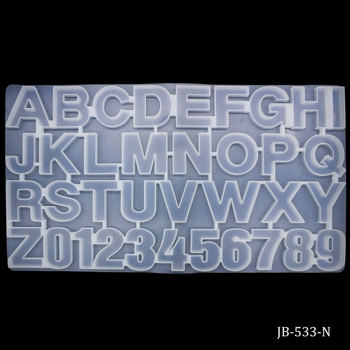 Gift To Love | Silicone Mould A To Z And 0 To 9 | Size : 36.50 X 19.5 Cm | Code : JB-533-N