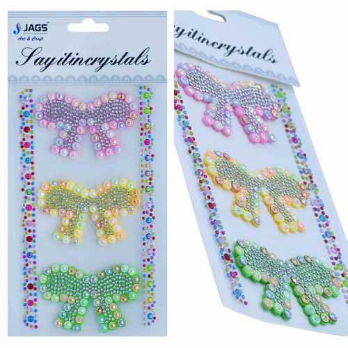 Gift To Love | Sticker Crystal Bow Tie Multi Colour | Code : JB58-T
