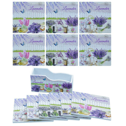Gift To Love | Tea Coaster Printed Square Mix Design | Pcs : 6 Pcs Set | Code : JB812-C
