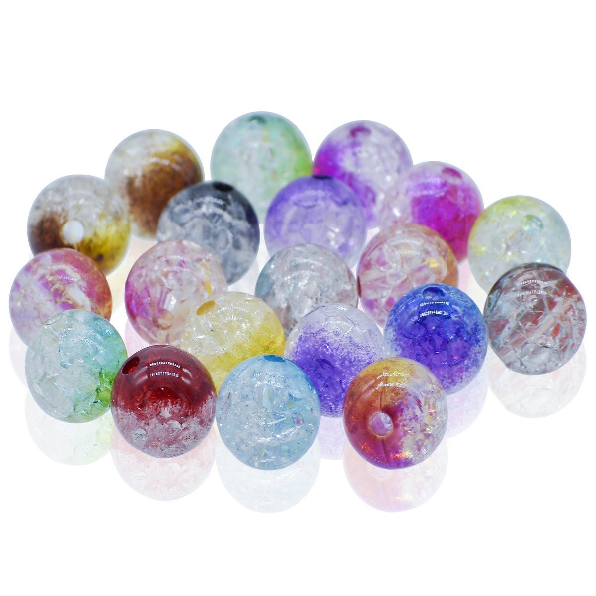 Gift To Love | Craft Beads Crystal | Color : Multicolour | Size : 12 Mm | Pcs : 20 Gsm | Code : JBCM12MM