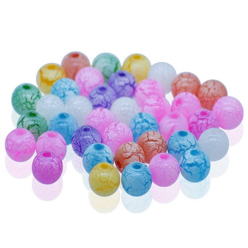 Gift To Love | Jags Beads Crackle Multicolor 20GMS 10MM | Code : JBCP10MM