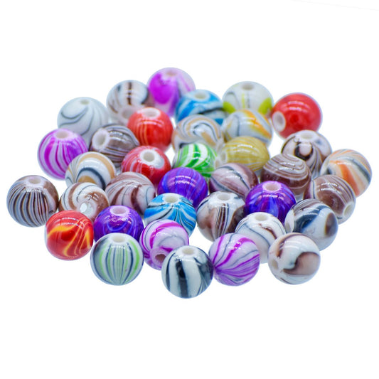 Gift To Love | Craft Beads Printed | Color : Multicolour | Size : 10 Mm | Pcs : 20 Gsm | Code : JBPM10MM