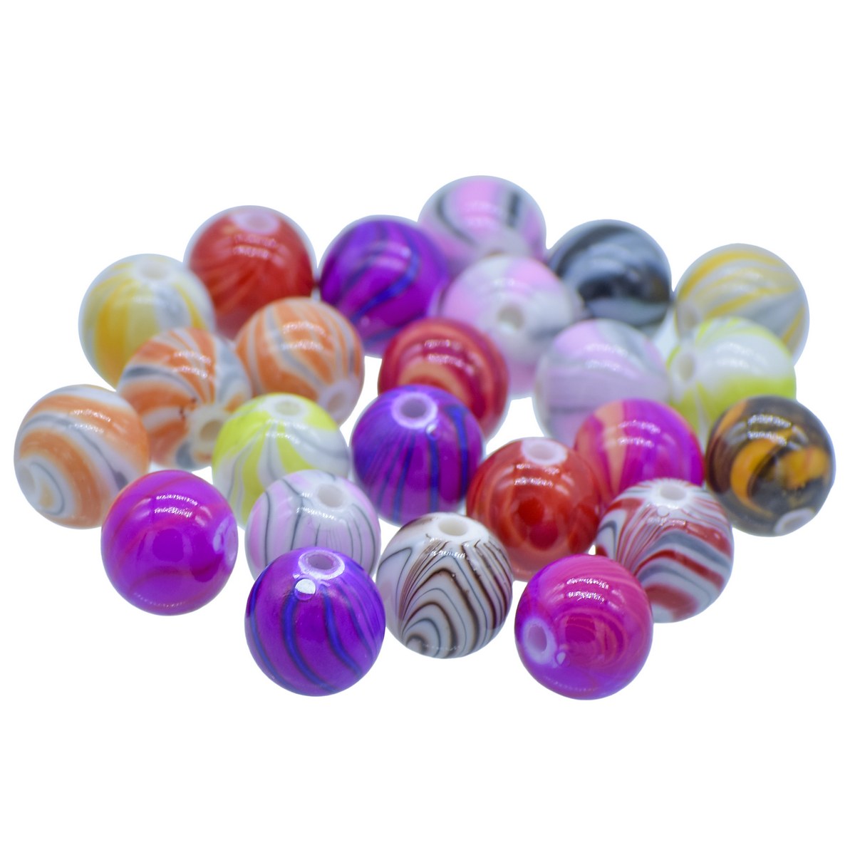 Gift To Love | Craft Beads Printed | Color : Multicolour | Size : 12 Mm | Pcs : 20 Gsm | Code : JBPM12MM