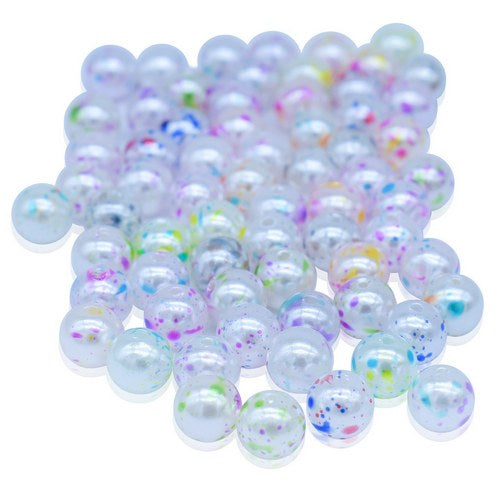 Gift To Love | Jags Beads Pearl Rainbow Print Multicolor 20Gsm 8MM | Code : JBRC8MM