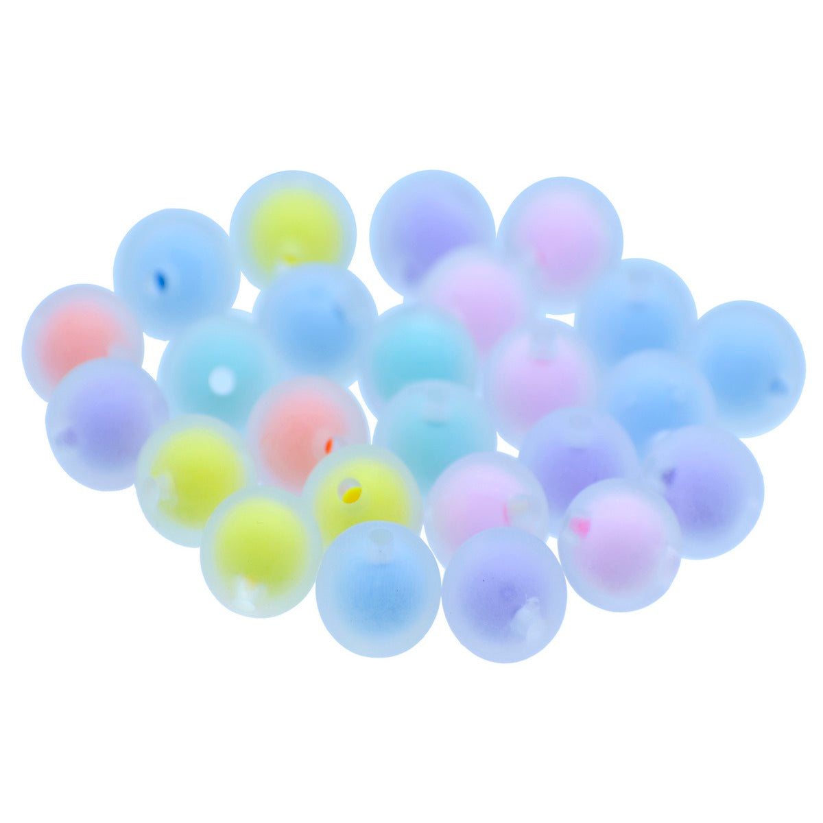Gift To Love | Beads Round Pastel | Color : Multicolour | Size : 12 Mm | Pcs : 25 Gsm | Code : JBRF12MM