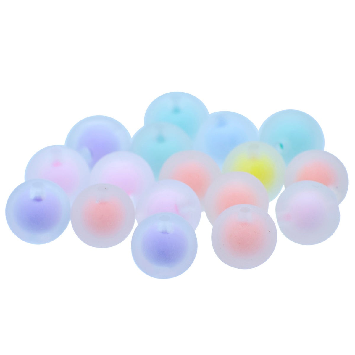 Gift To Love | Beads Round Pastel | Color : Multicolour | Size : 14 Mm | Pcs : 25 Gsm | Code : JBRF14MM