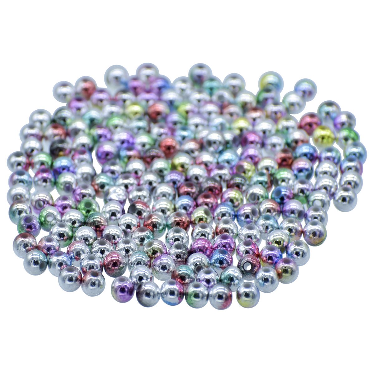 Gift To Love | Craft Beads Rainbow | Color : Multicolour | Size : 6 Mm | Pcs : 20 Gsm | Code : JBSRN6MM