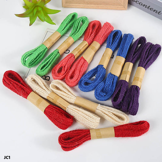 Gift To Love | Jute Strip Colour | Size : 3 Mtr | Pcs : 12 Pcs | Code : JC1