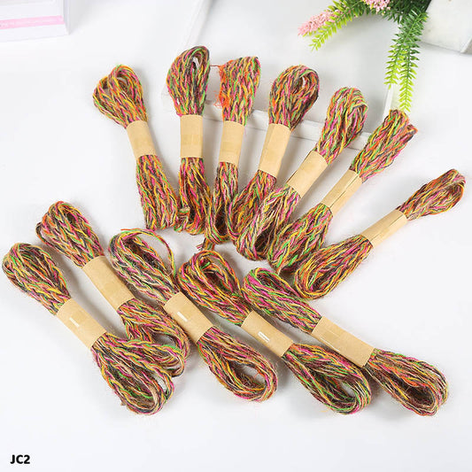 Gift To Love | Jute Thread 2 Tone | Color : Multi | Pcs : 12 Pcs | Code : JC2