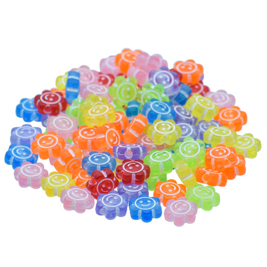 Gift To Love | Craft Beads Flower Smiley | Size : 5 X 10 Mm | Pcs : 25 Gm | Code : JCB209