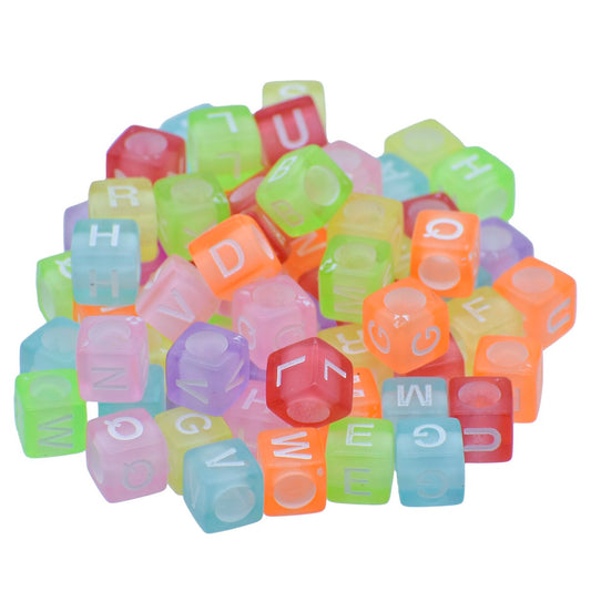 Gift To Love | Craft Beads Alphabet Square | Size : 8 X 8 Mm | Pcs : 25 Gm | Code : JCB211