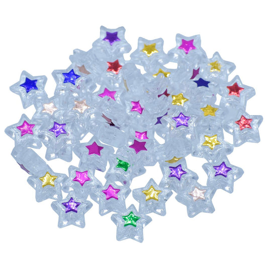 Gift To Love | Craft Beads Transparent Star | Size : 5 X 10 Mm | Pcs : 10 Gm | Code : JCB212