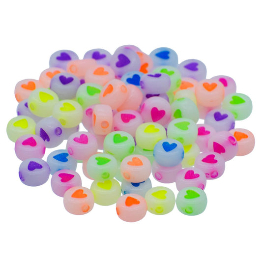 Gift To Love | Craft Beads Neon Heart | Size : 4 X 7 Mm | Pcs : 10 Gm | Code : JCB214