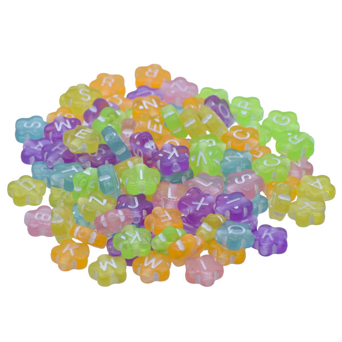 Gift To Love | Craft Beads Alphabet Flower | Size : 5 X 10 Mm | Pcs : 25 Gm | Code : JCB215