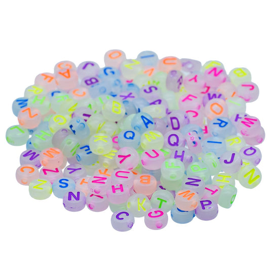 Gift To Love | Craft Beads Alphabet Neon | Size : 4 X 7 Mm | Pcs : 25 Gm | Code : JCB216