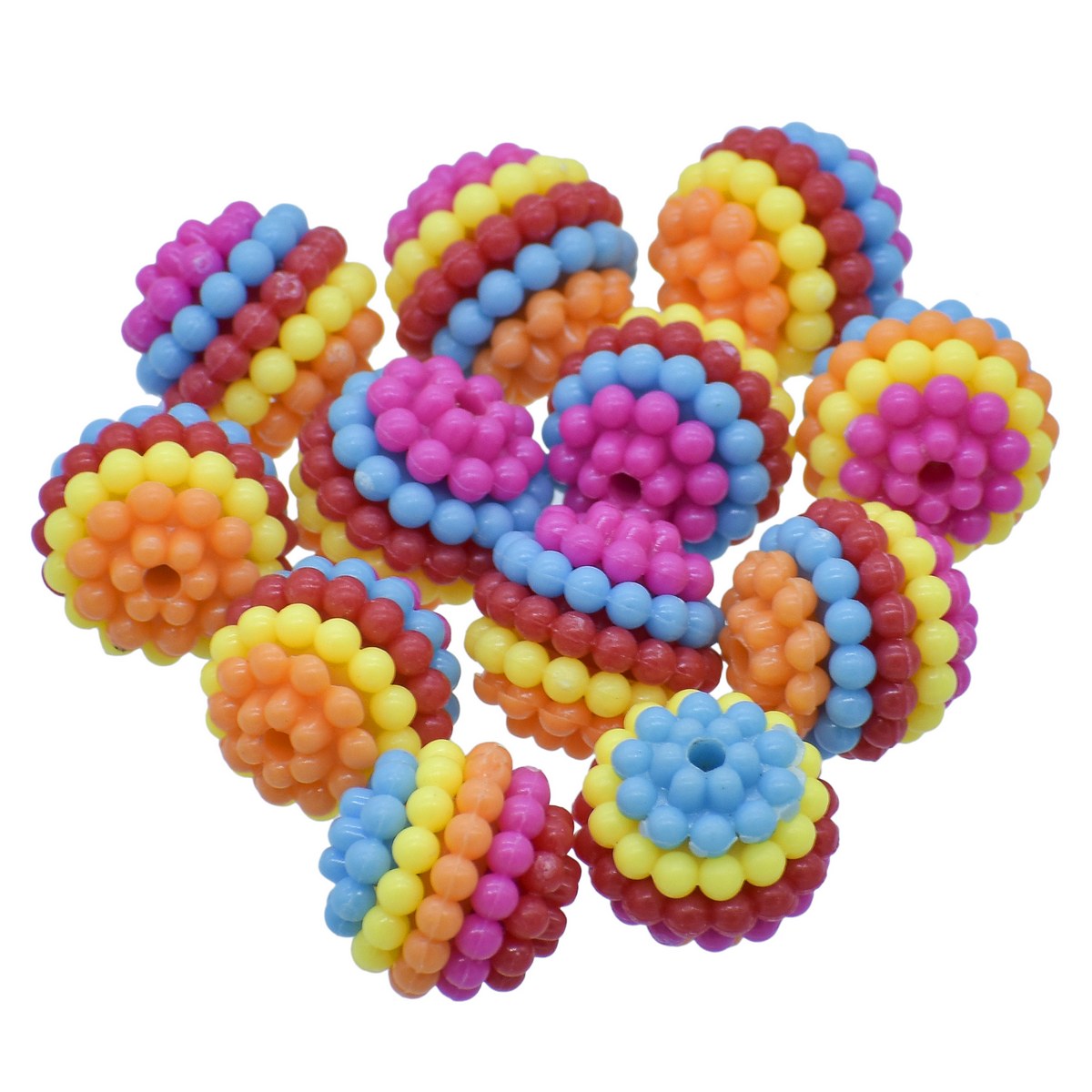 Gift To Love | Craft Beads Round Ball | Color : Colourful | Size : 12 Mm | Pcs : 12 Pcs | Code : JCB220