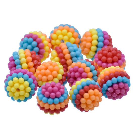 Gift To Love | Craft Beads Round Ball | Color : Colourful | Size : 14 Mm | Pcs : 12 Pcs | Code : JCB221
