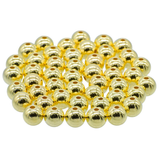 Gift To Love | Craft Beads Round | Color : Golden | Size : 10 Mm | Pcs : 25 Gsm | Code : JCBGD10MM