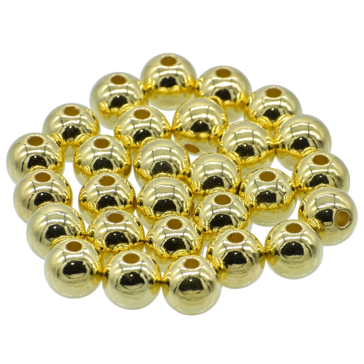 Gift To Love | Craft Beads Round | Color : Golden | Size : 12 Mm | Pcs : 25 Gsm | Code : JCBGD12MM