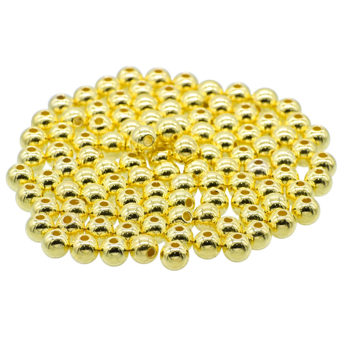 Gift To Love | Craft Beads Round | Color : Golden | Size : 8 Mm | Pcs : 25 Gsm | Code : JCBGD8MM