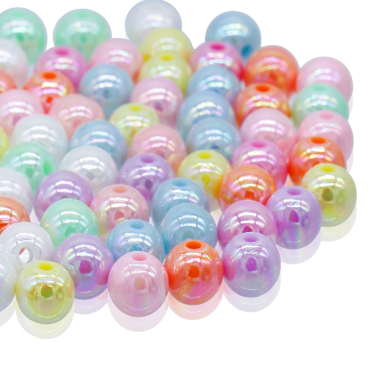 Gift To Love | Craft Beads | Color : Pastel Colours | Size : 8 Mm | Pcs : 20 Gsm | Code : JCBP02