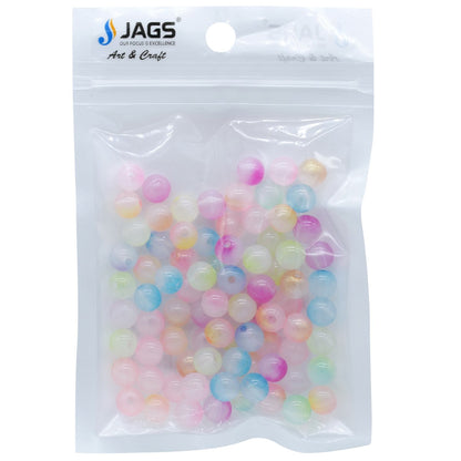 Gift To Love | Craft Beads Transparent | Color : Pastel Colours | Size : 8 Mm | Pcs : 20 Gsm | Code : JCBP07