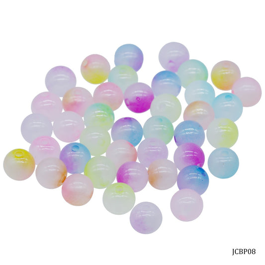 Gift To Love | Craft Beads Transparent | Color : Pastel Colours | Size : 10 Mm | Pcs : 20 Gsm | Code : JCBP08