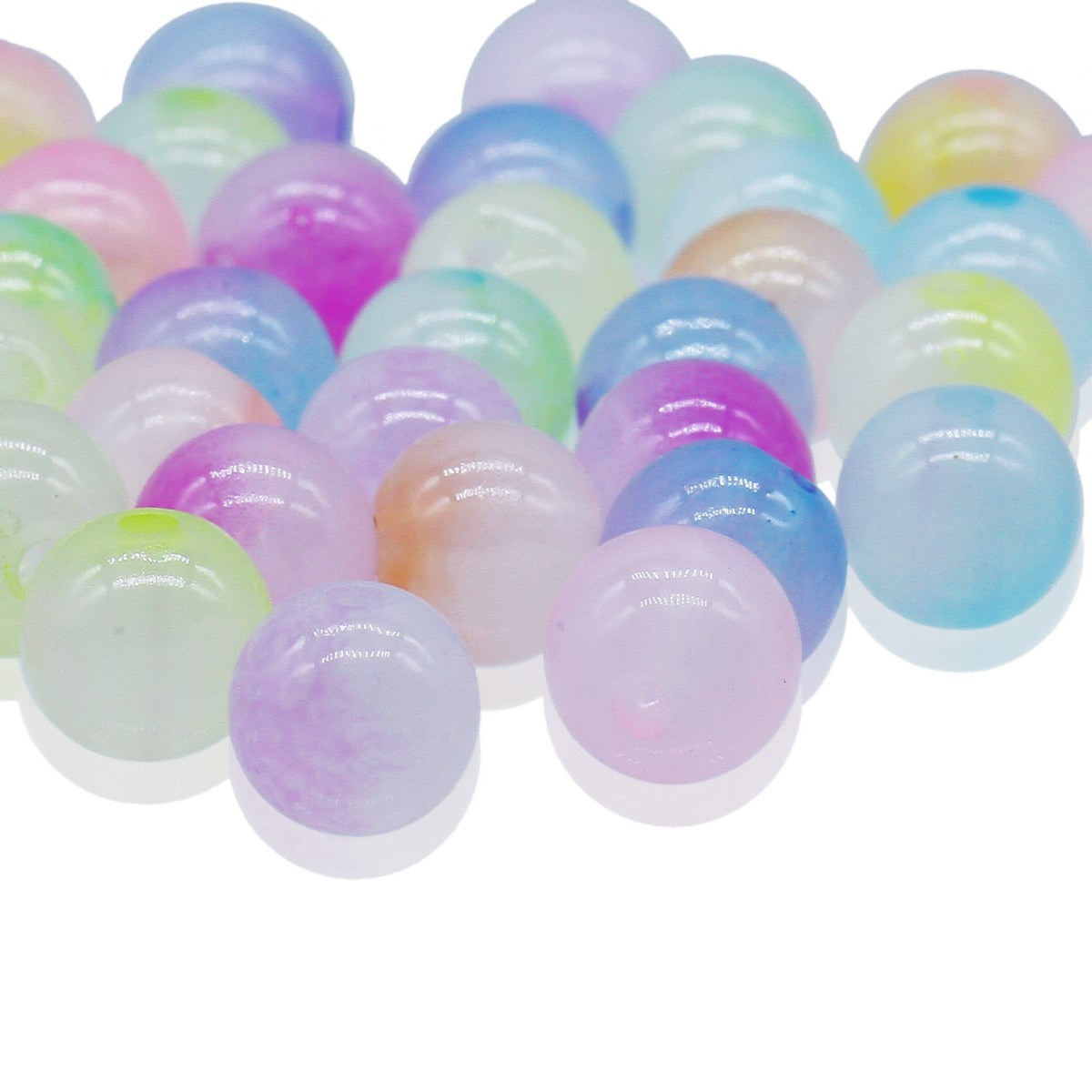 Gift To Love | Craft Beads Transparent | Color : Pastel Colours | Size : 10 Mm | Pcs : 20 Gsm | Code : JCBP08