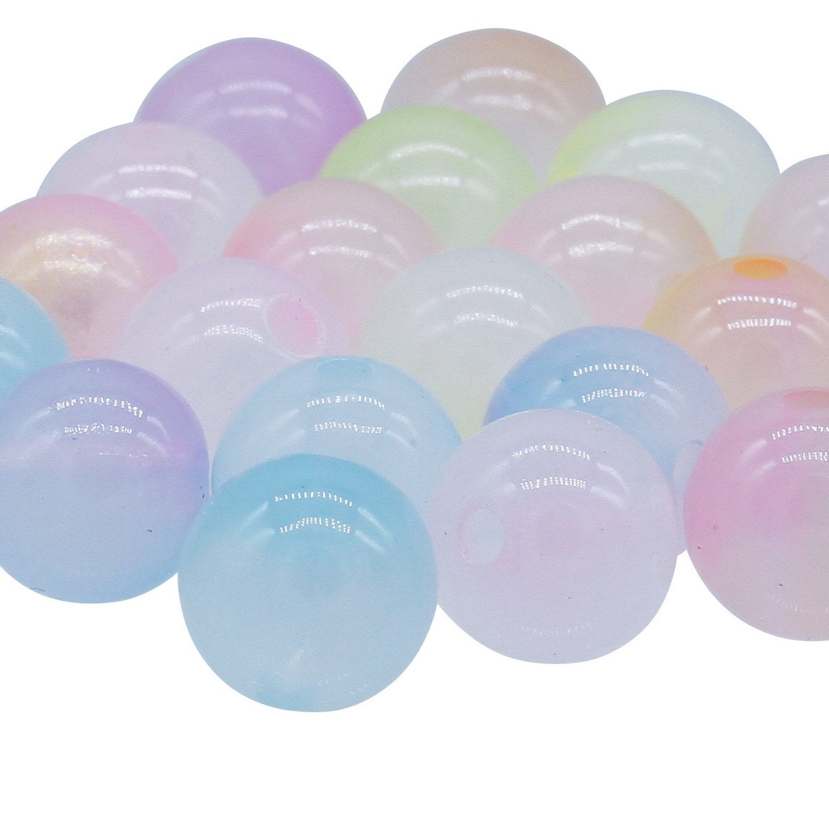 Gift To Love | Craft Beads | Color : Transparent Pastel Colours | Size : 12 Mm | Code : JCBP09