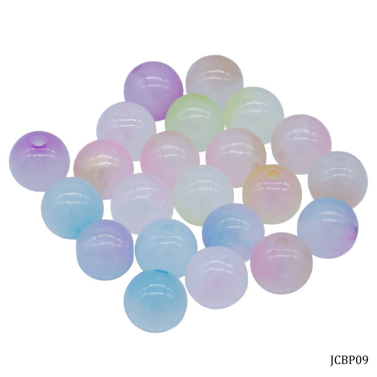 Gift To Love | Craft Beads | Color : Transparent Pastel Colours | Size : 12 Mm | Code : JCBP09