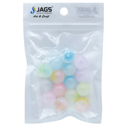 Gift To Love | Craft Beads Transparent | Color : Pastel Colours | Size : 14 Mm | Pcs : 20 Gsm | Code : JCBP10