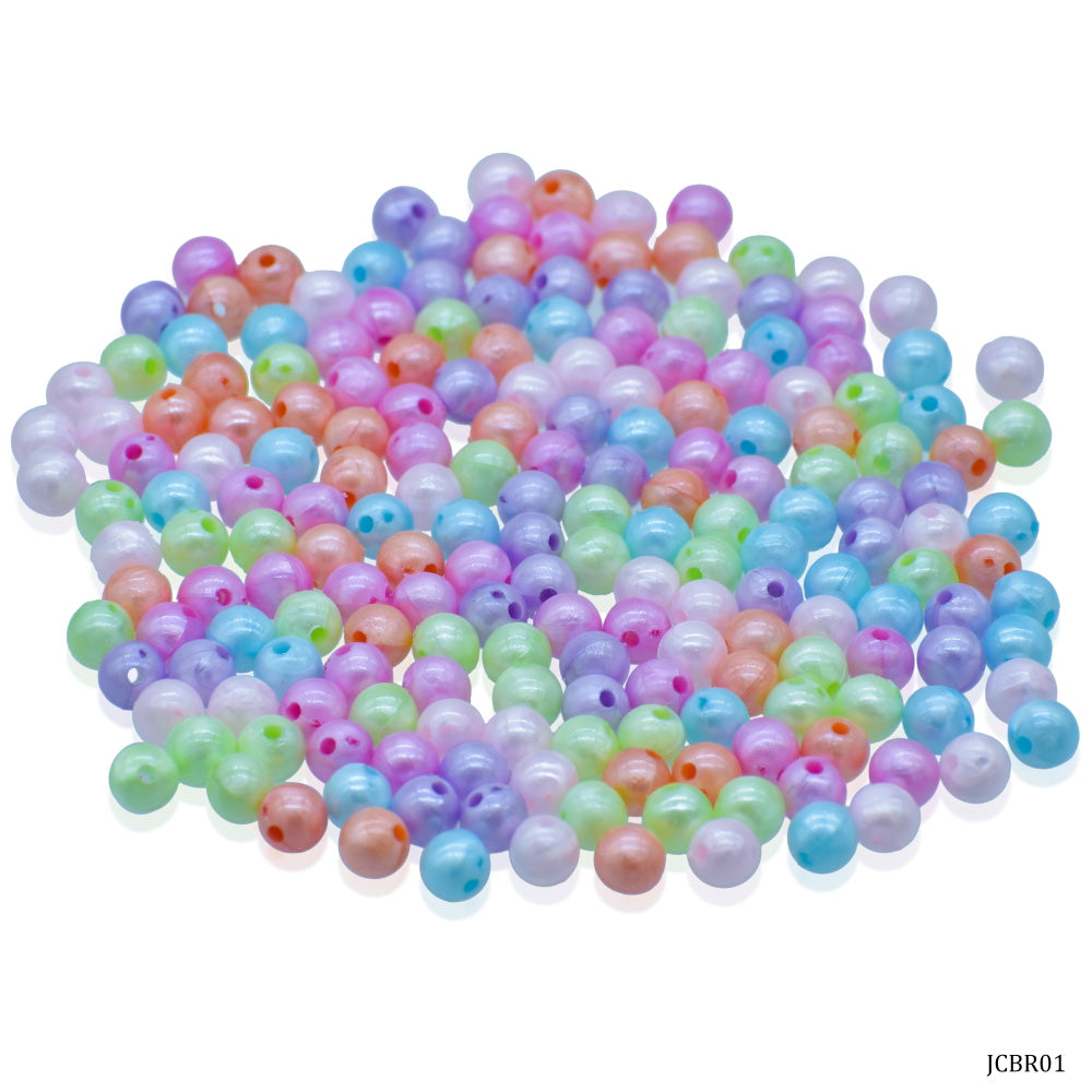 Gift To Love | Craft Beads Round | Color : Pastel Mix Colours | Size : 6 Mm | Pcs : 20 Gsm | Code : JCBR01