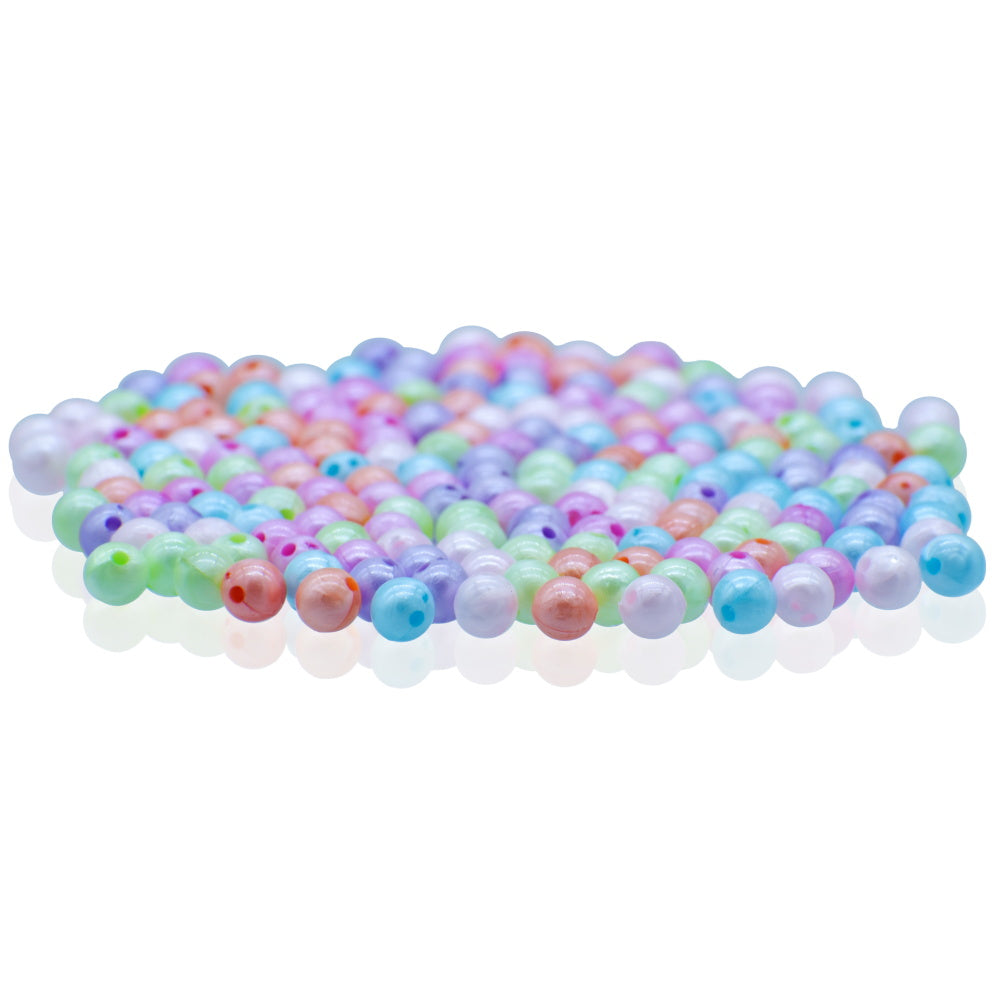 Gift To Love | Craft Beads Round | Color : Pastel Mix Colours | Size : 6 Mm | Pcs : 20 Gsm | Code : JCBR01