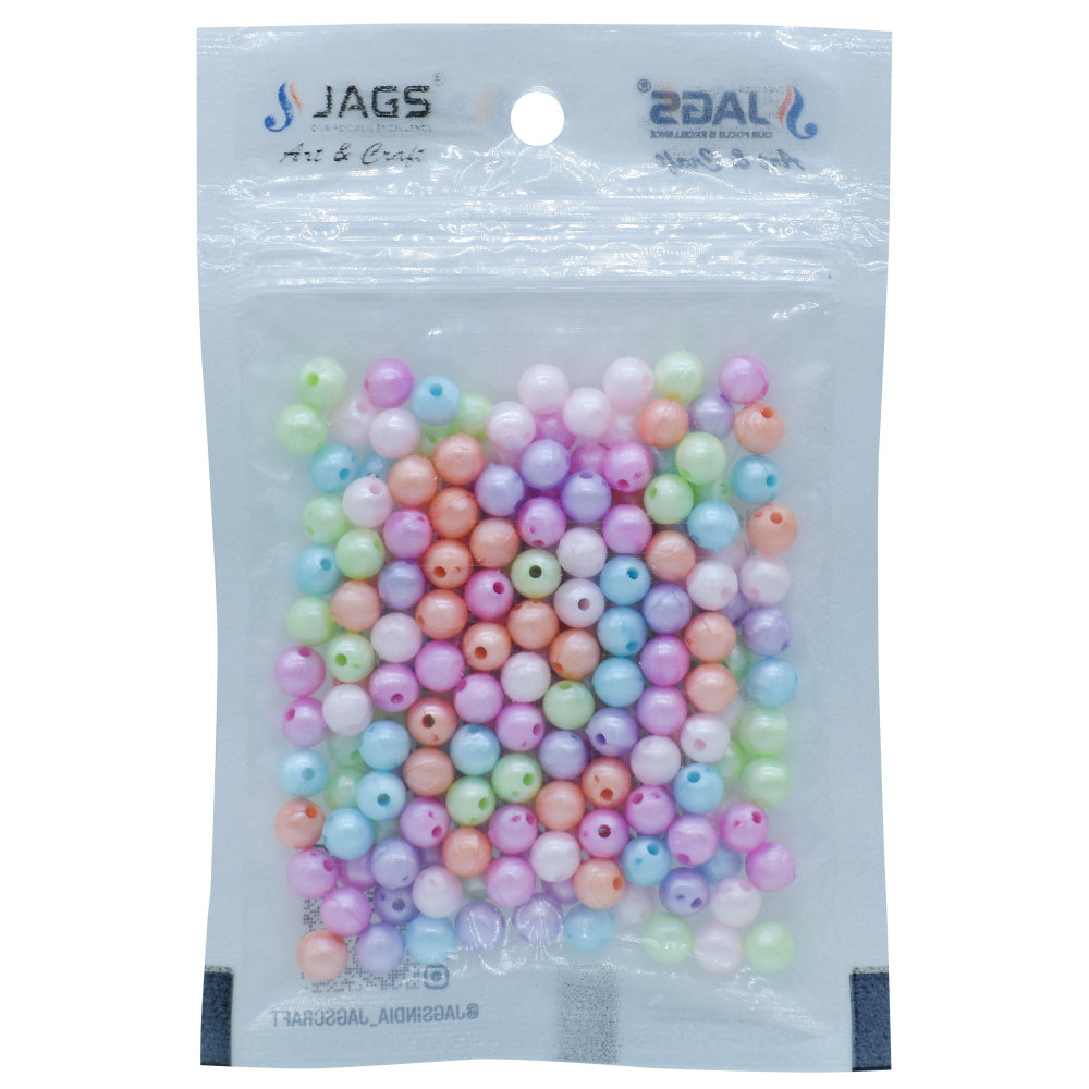 Gift To Love | Craft Beads Round | Color : Pastel Mix Colours | Size : 6 Mm | Pcs : 20 Gsm | Code : JCBR01
